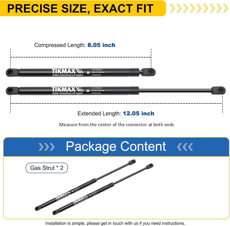 TIKMAX Trunk Lid Struts for Cadillac CTS 2008-2014 Not for Wagon and Coupe, Replaces 6250 SG430086 15247598 19169977 466051 Shocks Lift Supports Gas Springs, 2 Pcs - Image 2